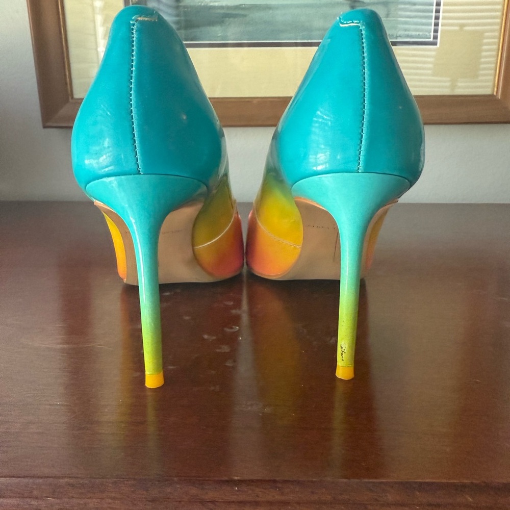 Chelsea & Violet Pink and Orange Heels - Picture 4 of 5